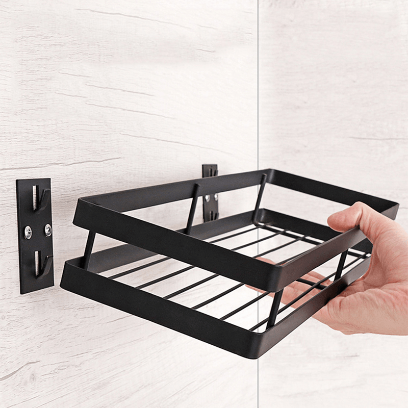 Kitchen Wall Shelf Storage Organizer Shelf Spice Rack Punch Free Storage Rack MRSLM