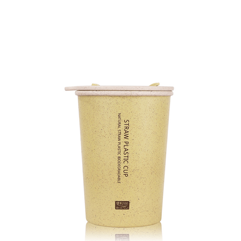 KC-WHE03 300Ml/400Ml Wheat Fiber Double Layer Insulation Mug Student Cup Creative Water Bottle MRSLM