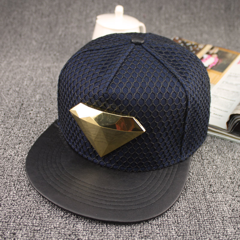 European and American Diamond New Mesh Flat Brim Hat dylinoshop