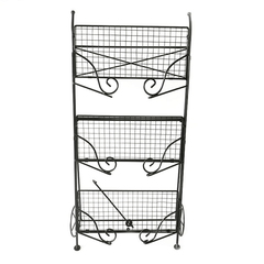 3 Tier Garden Cart Metal Shelf Stand Plant Flower Rack Storage Indoor Outdoor MRSLM