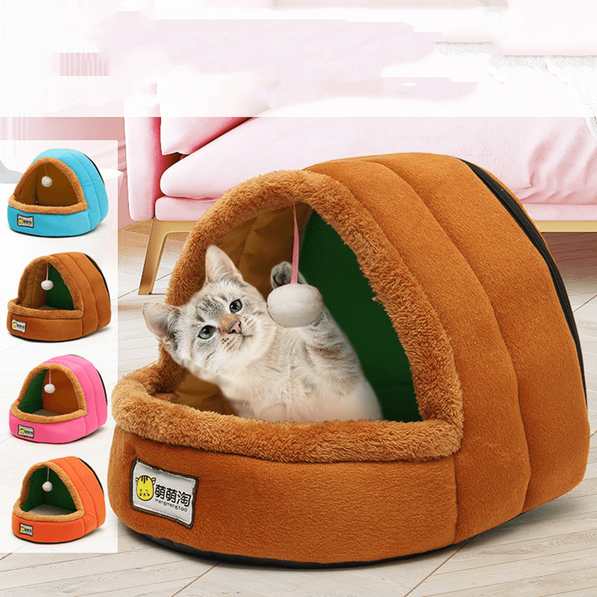 Foldable Kennel Dog Bed for Dogs Cats Animals Pet House Tent All Seasons Washable Cushion MRSLM