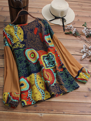 Ethnic Women Patchwork Floral Blouse dylinoshop