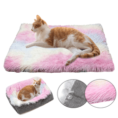 Dog Cat Long Plush Puppy Cushion Mat Soft Pet Bed Winter Warm Sleeping Bed for Dogs Kennel Portable Cat Supplies MRSLM