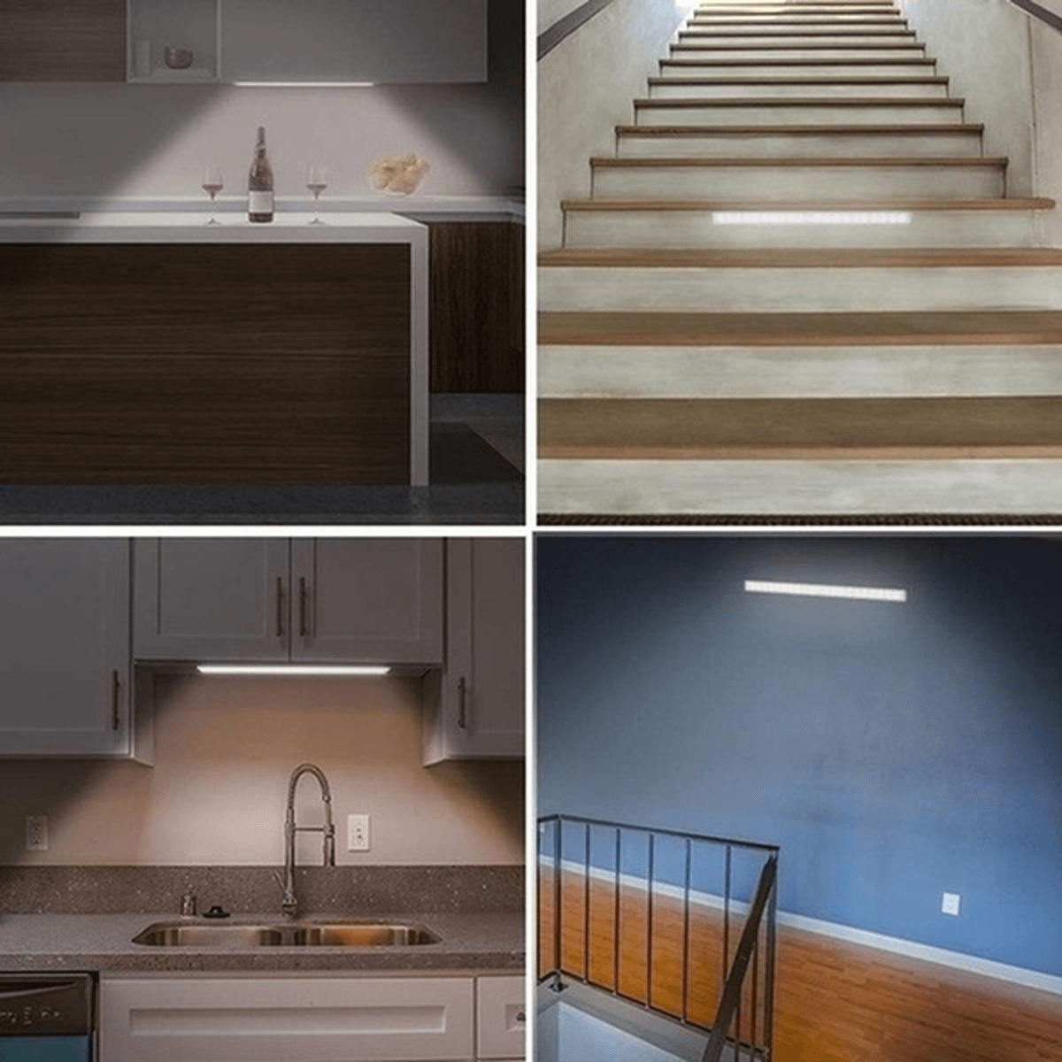 24/40/60LED Motion Sensor Closet Lights Wireless USB Rechargeable Energy Saving LED Night Light Bar Safe Lights for Closet Cabinet Wardrobe Stairs MRSLM