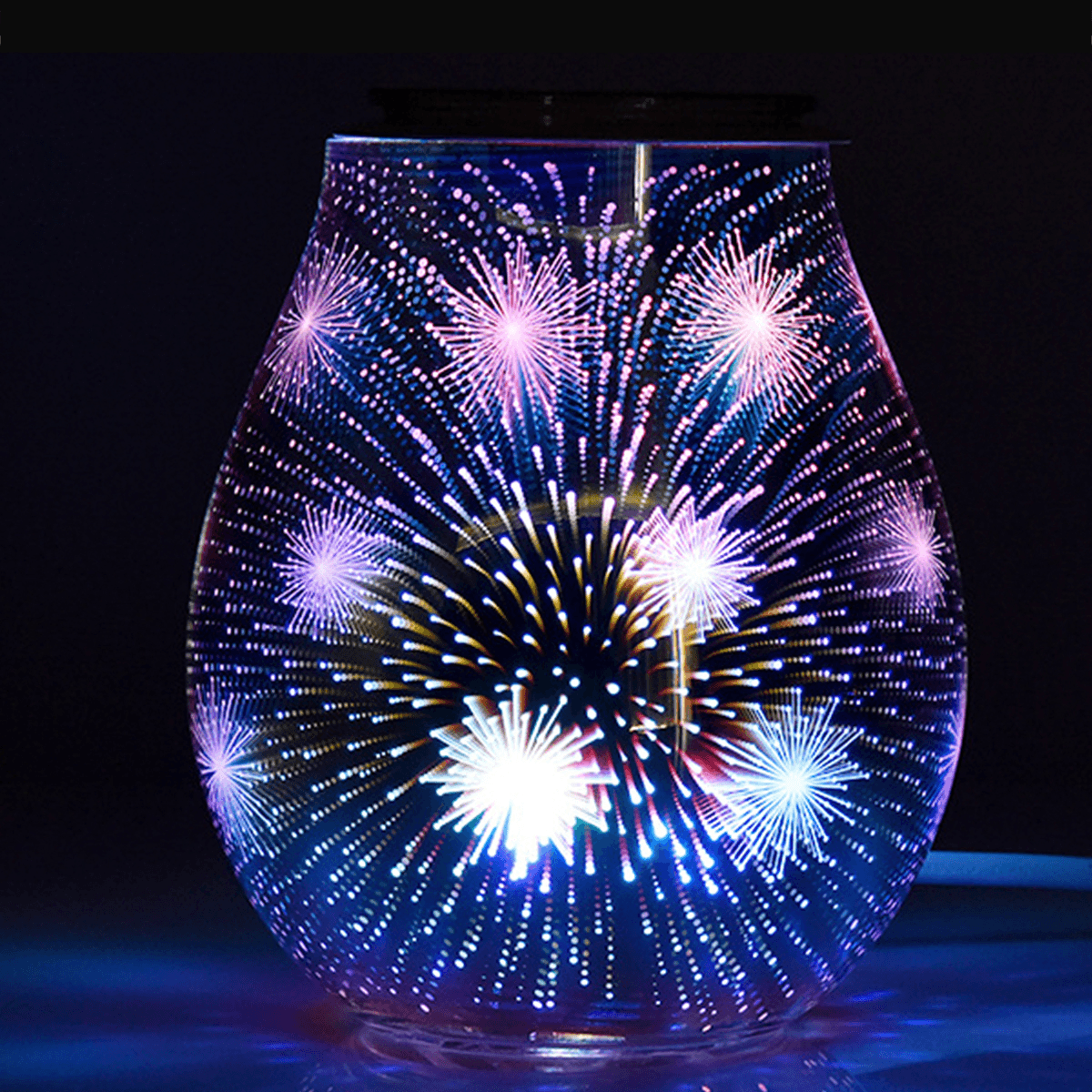 3D Glass Electric Aromatherapy Lamp Firework Pattern Colorful Lights Home Aromatherapy Machine MRSLM