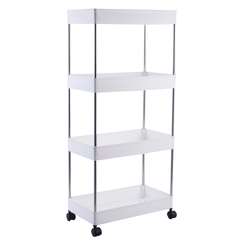 3/4 Tier Organizer Trolley Cart Utility Rolling Storage Rack Holders Saver Hooks MRSLM