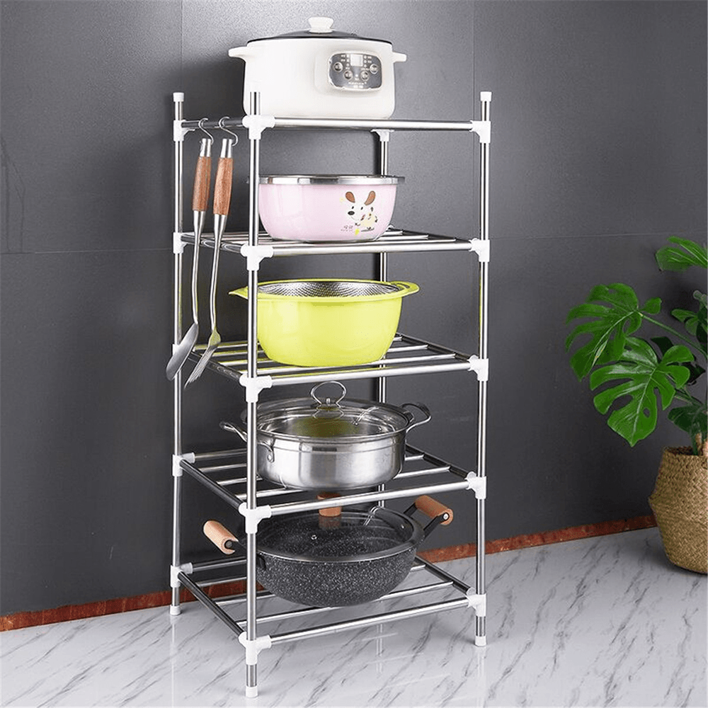 201 Stainless Steel 5 Layers Landing Storage Rack for Home Kitchen Shelf Arrangement Tool dylinoshop