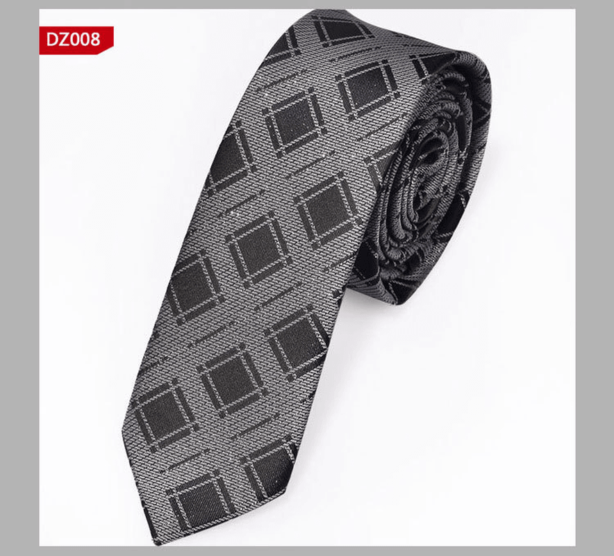 British Style Polyester Yarn Dyed Male 5Cm Narrow Tie dylinoshop