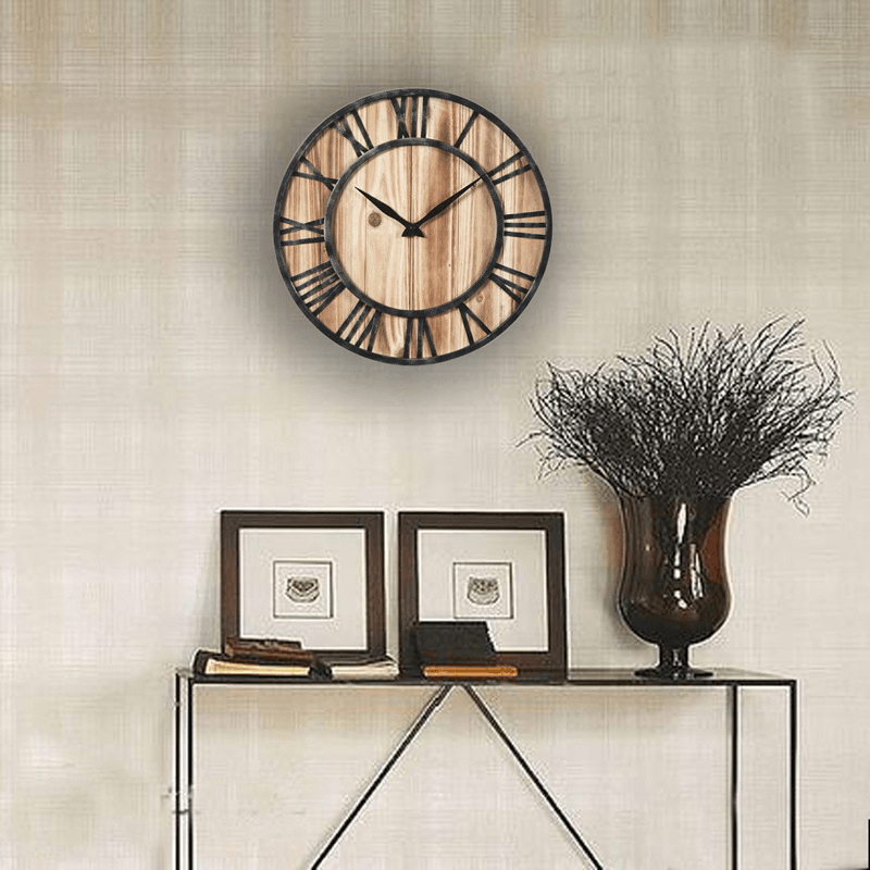 Creative round Silent Wooden Wall Clock Decorative Clock for Living Room Home Decorations MRSLM