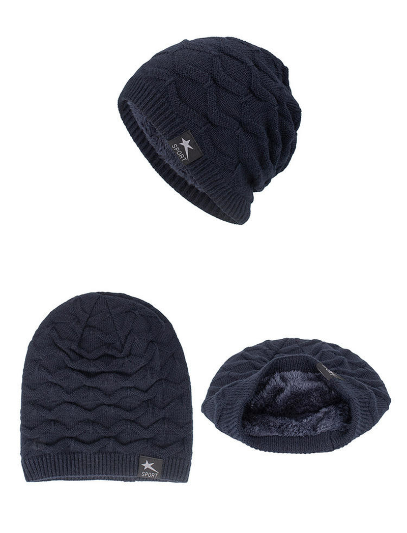 Men'S Knitted Woolen Thick Warm Toe Cap Sports Cap dylinoshop