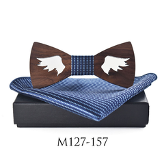 Casual Party Wooden Bow Tie Suit Polyester Silk Square Scarf Bow Tie dylinoshop