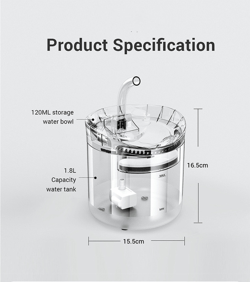 1.8L Pet Water Dispenser Filter Automatic Circulation Water dylinoshop