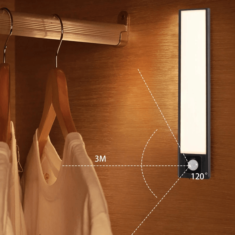 20/40/60CM Body Sensing Small Night Light USB Charging Lamp LED Portable Strip Light for Bedroom Wardrobe Bookcase Stairs dylinoshop