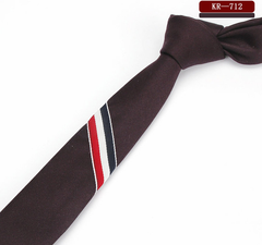 Men'S and Women'S British Super Narrow Casual Quality Cotton Tricolor Tie dylinoshop