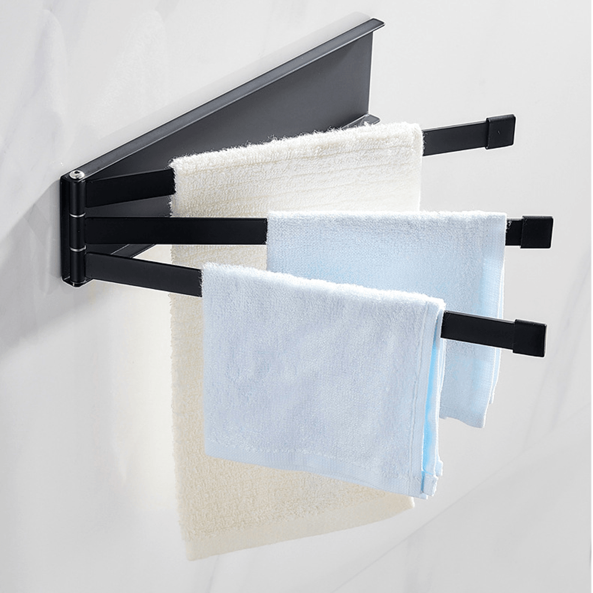 180° Towel Rack Hardware Rotating Accessory Bathroom Organizer Folding Towel Holder dylinoshop