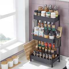 Kitchen Condiment Rack Bowl Shelf Spice Rack Dish Storage Rack Stainless Steel Durable Rustproof Heat Resisting Wall Shelf Holder MRSLM