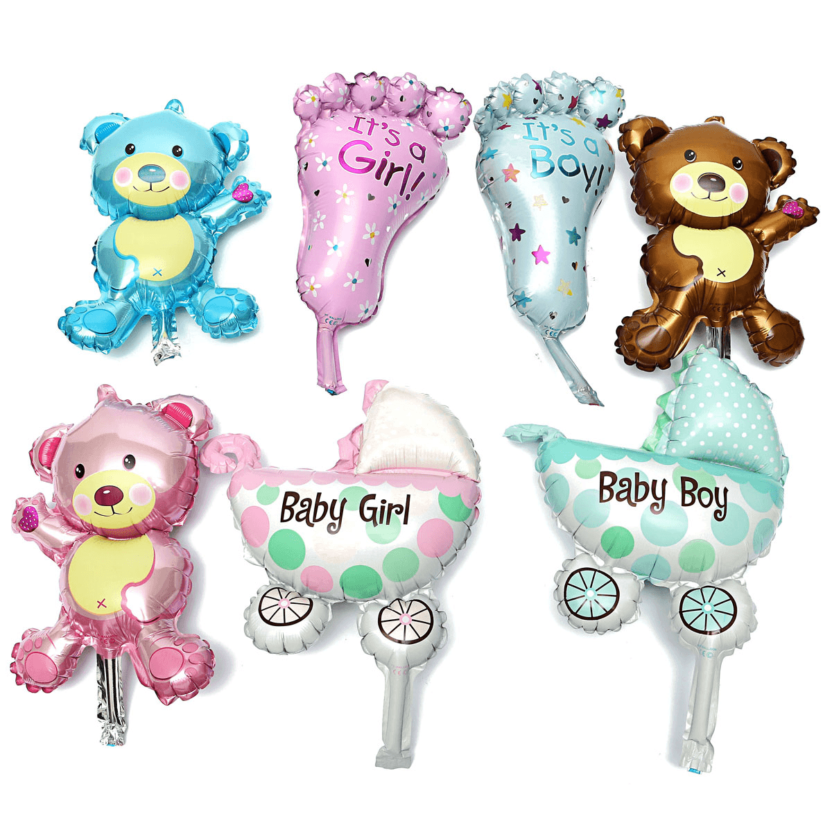 Baby Girl Boy Birthday Party Balloon Stroller Foot Bear Balloons Party Decoration MRSLM