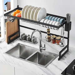 65/85CM Dish Drying Rack Organizer over Sink Kitchen Draining Storage Holder Drain Rack MRSLM