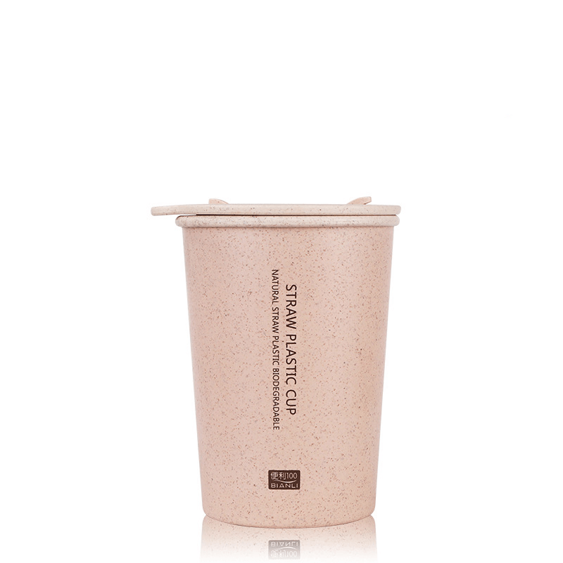 KC-WHE03 300Ml/400Ml Wheat Fiber Double Layer Insulation Mug Student Cup Creative Water Bottle MRSLM