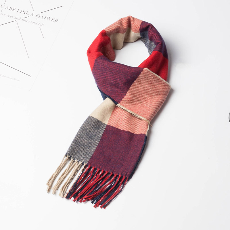 Stylish and Versatile Men'S Plaid Warm Scarf dylinoshop