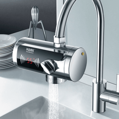 JB-14A 2000W Stainless Steel Connecting 3Sec Instant Hot Water Faucet LCD Temperature Display for Kitchen Bathroom MRSLM