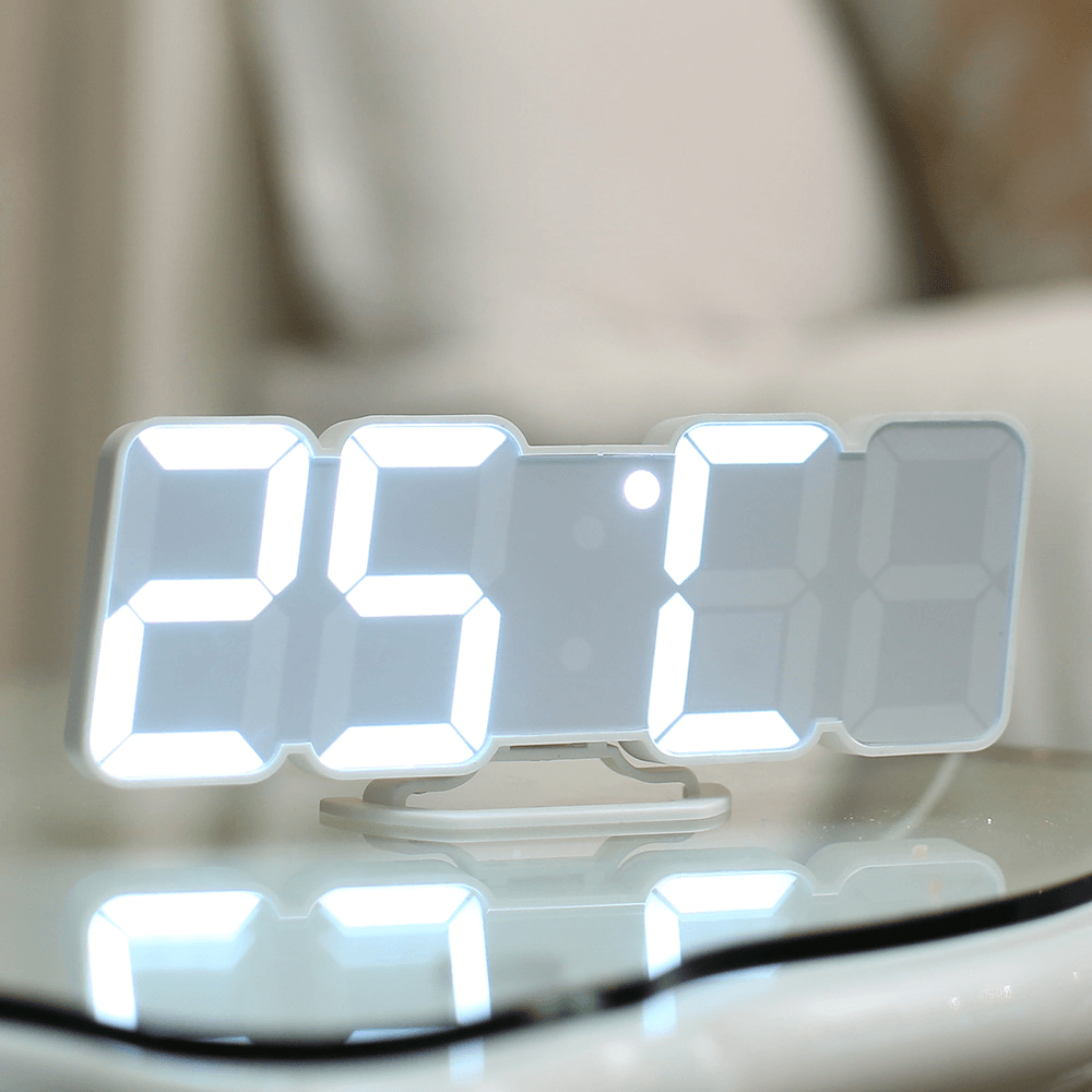 HC-26 3D Colorful Digit LED Remote Control Sound Control Thermometer Alarm Clock MRSLM