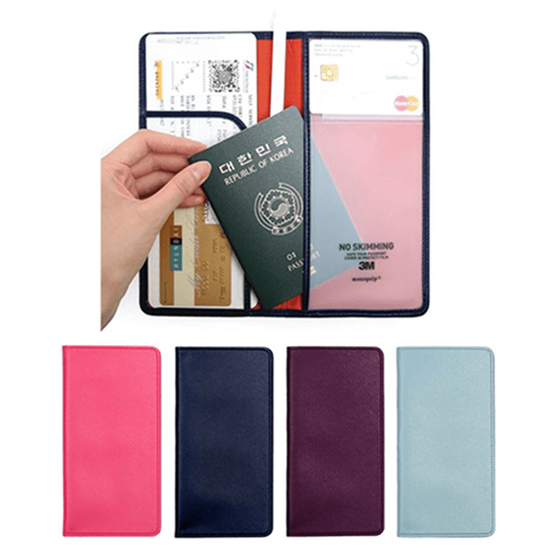 Honana HN-PB5 5 Colors Leather Passport Holder Travel Cards Case Cover Bag MRSLM