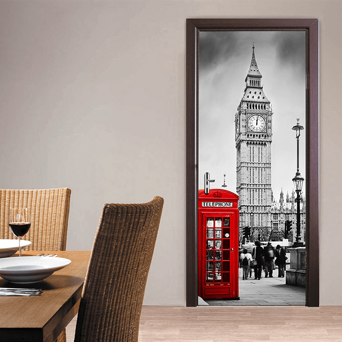 3D Art Door Wall Fridge Sticker Big Ben Decal Self Adhesive Mural Scenery Home Decor MRSLM