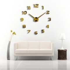 3D Frameless Wall Clock Modern Mute Large Mirror Surface DIY Room Home Office Decorations MRSLM