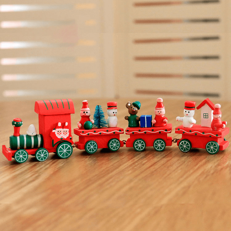 Christmas Wood Train Christmas Decorations Decor Innovative Gift for Children Diecasts Toy Vehic MRSLM