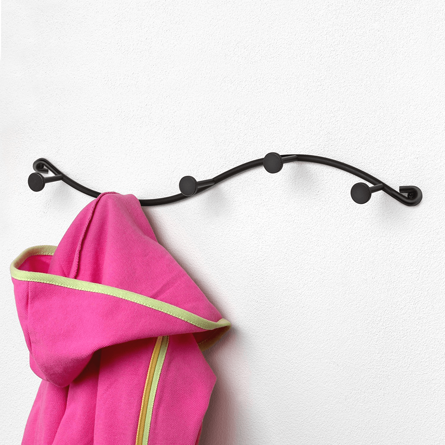 BR-03 Utility 5 Hooks Single Iron Household Storage Hook Rack Key Coat Towel Wall Hook Rack MRSLM