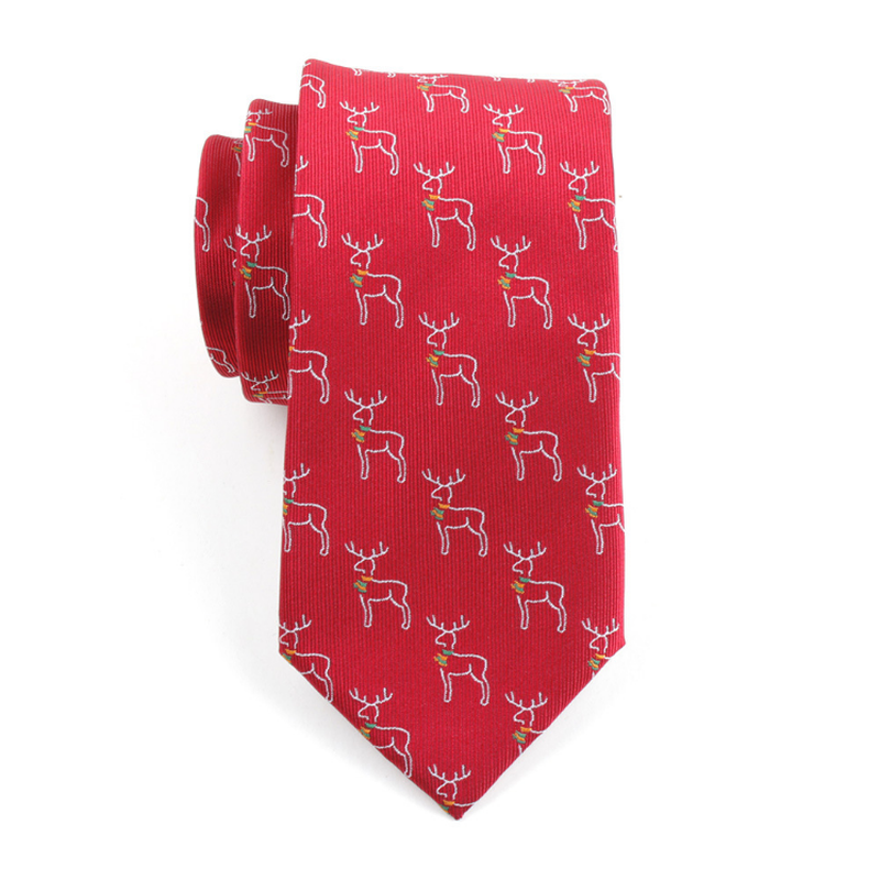 Men'S Christmas Print Polyester Silk Tie dylinoshop