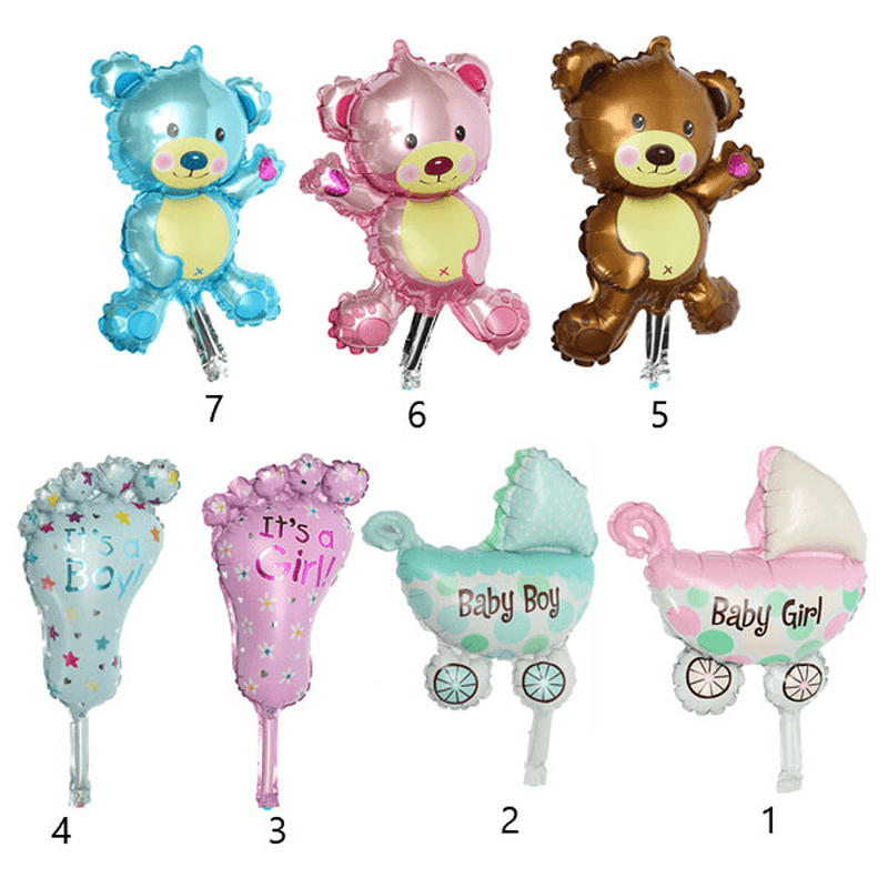 Baby Girl Boy Birthday Party Balloon Stroller Foot Bear Balloons Party Decoration MRSLM