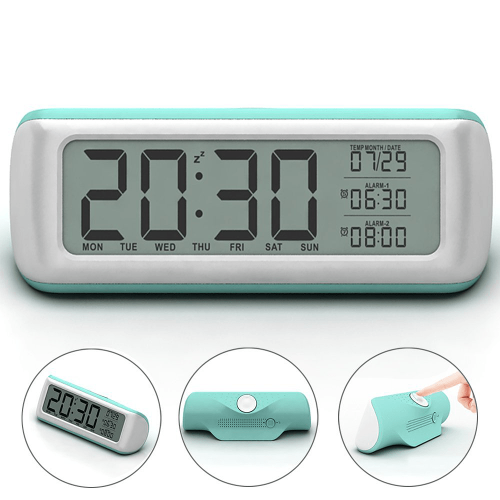 DC-12 5.5" Large Digital Alarm Clock with Backlight 2 Alarms Snooze Function MRSLM