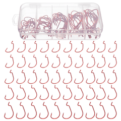 50PCS Three-Color Fishing Hooks Light Portable Fishing Hooks with Storage Box MRSLM