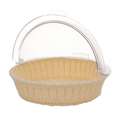 Round Home Kitchen Storage Basket Bread Fruit Cookie Display Container Holder Dome Lid for Food Storage MRSLM