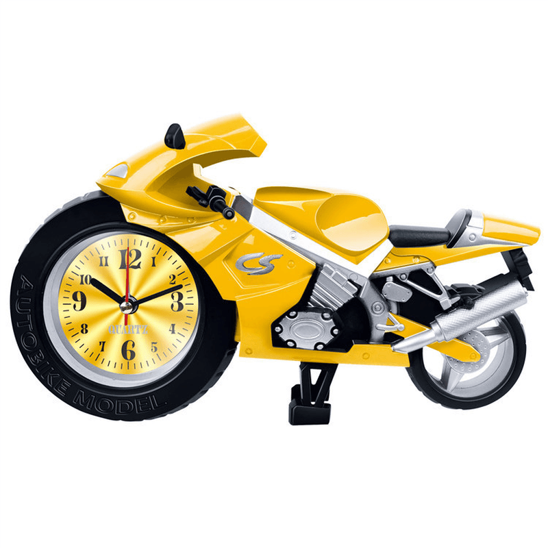 Creative Lazy Student Kids Cartoon Portable Clock Personality Bedroom Mini Clock Motorcycle A MRSLM