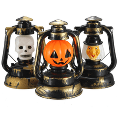 Halloween Pumpkin Skull Witch Lantern Lamp with Light Laughter MRSLM