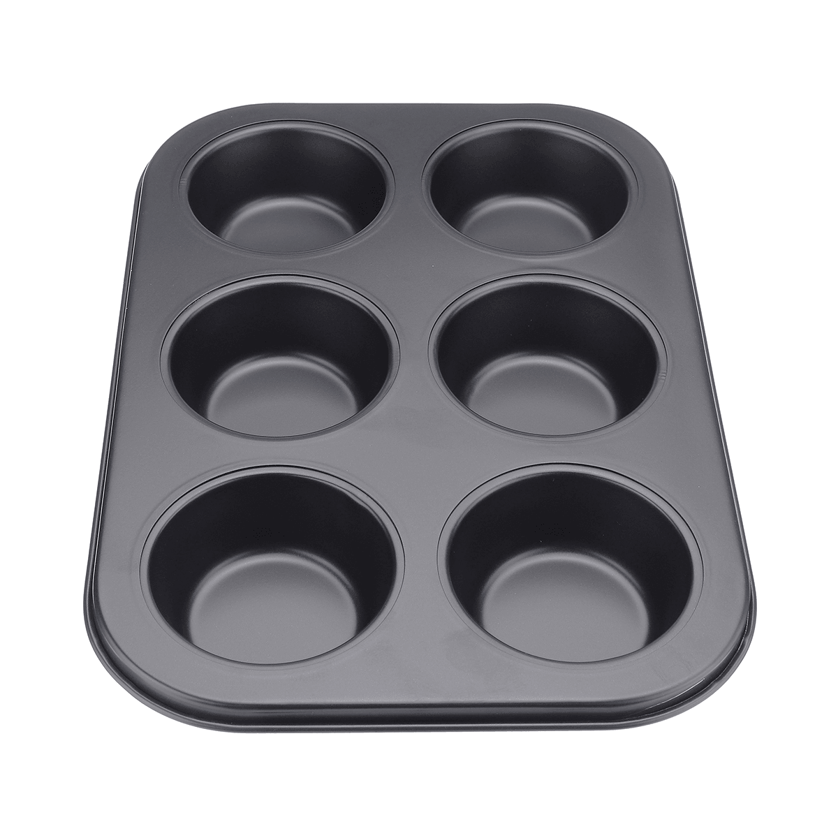 6Pc Muffin Pan Baking Cooking Tray Mould round Bake Cup Cake Gold/Black MRSLM