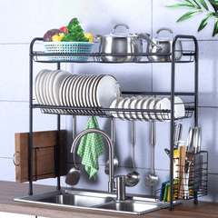 60/70/80/90Cm 304 Stainless Steel Rack Shelf Double Layers Storage for Kitchen Dishes Arrangement MRSLM