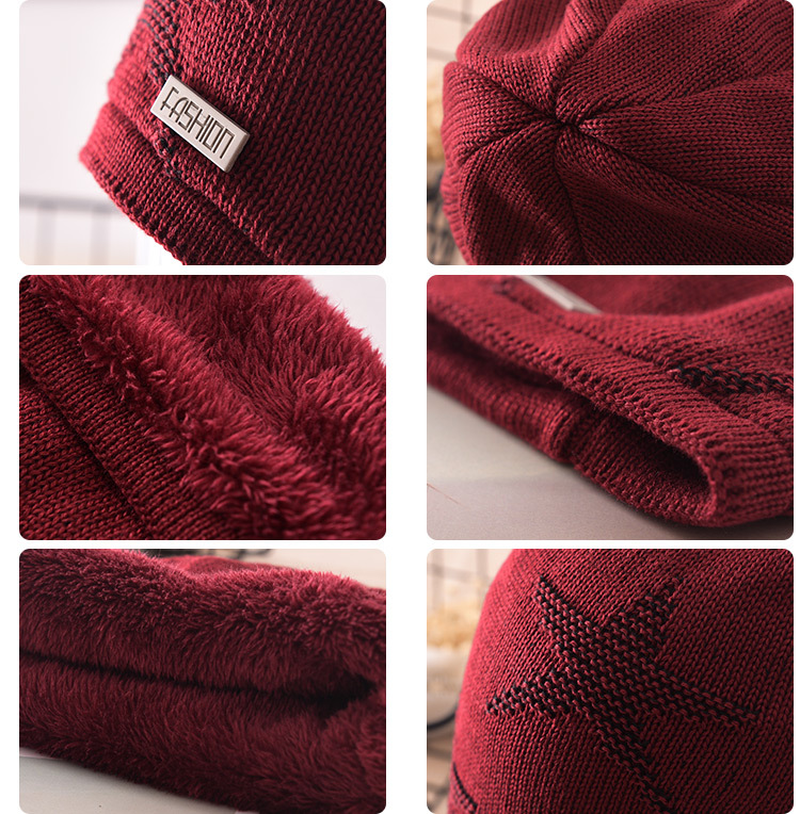 Men'S Knitted Woolen Thick Warm Toe Cap Sports Cap dylinoshop