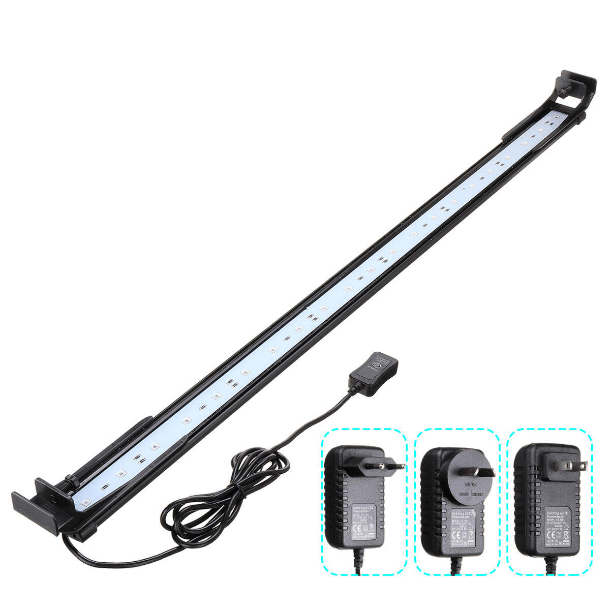 72CM 24W Aquarium Light Fish Tank Lamp Aquarium Led Lighting Indoor Plants Fishing Luminaria RGB Dimming with Remote Control MRSLM