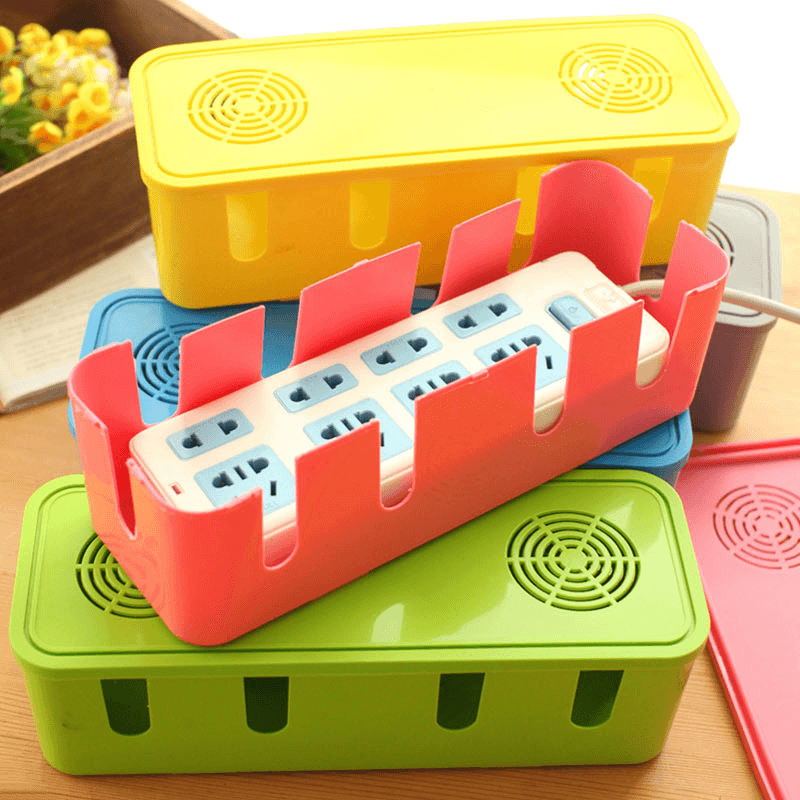 Honana HN-B60 Colorful Cable Storage Box Large Household Wire Organizer Power Strip Cover MRSLM