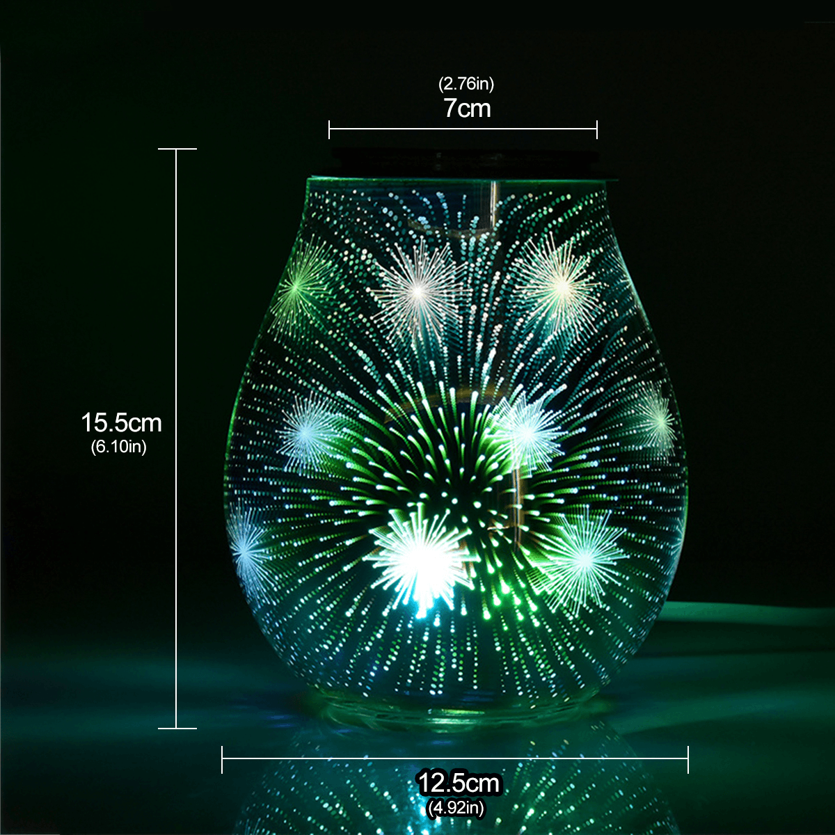 3D Glass Electric Aromatherapy Lamp Firework Pattern Colorful Lights Home Aromatherapy Machine MRSLM