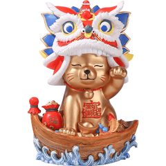 Yazun YZ3696 New Chinese Style Ornament Resin Crafts Desktop Simple Crafts Lucky Cat Gift Box Packaging MRSLM