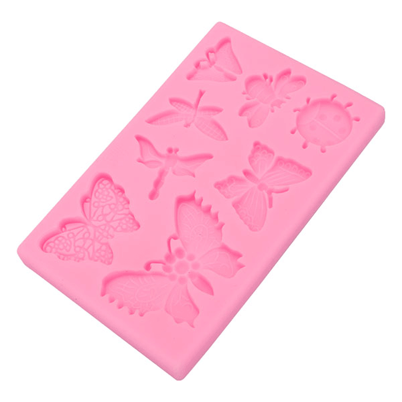 Butterfly Dragonfly Insects Silicone Mold Fondant Cake Mould Baking Tool MRSLM