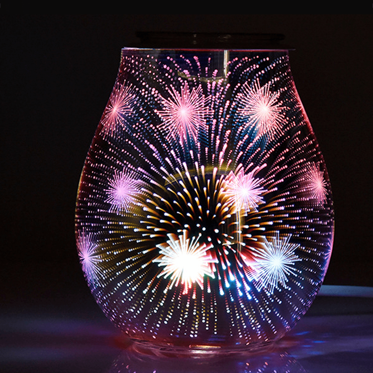 3D Glass Electric Aromatherapy Lamp Firework Pattern Colorful Lights Home Aromatherapy Machine MRSLM