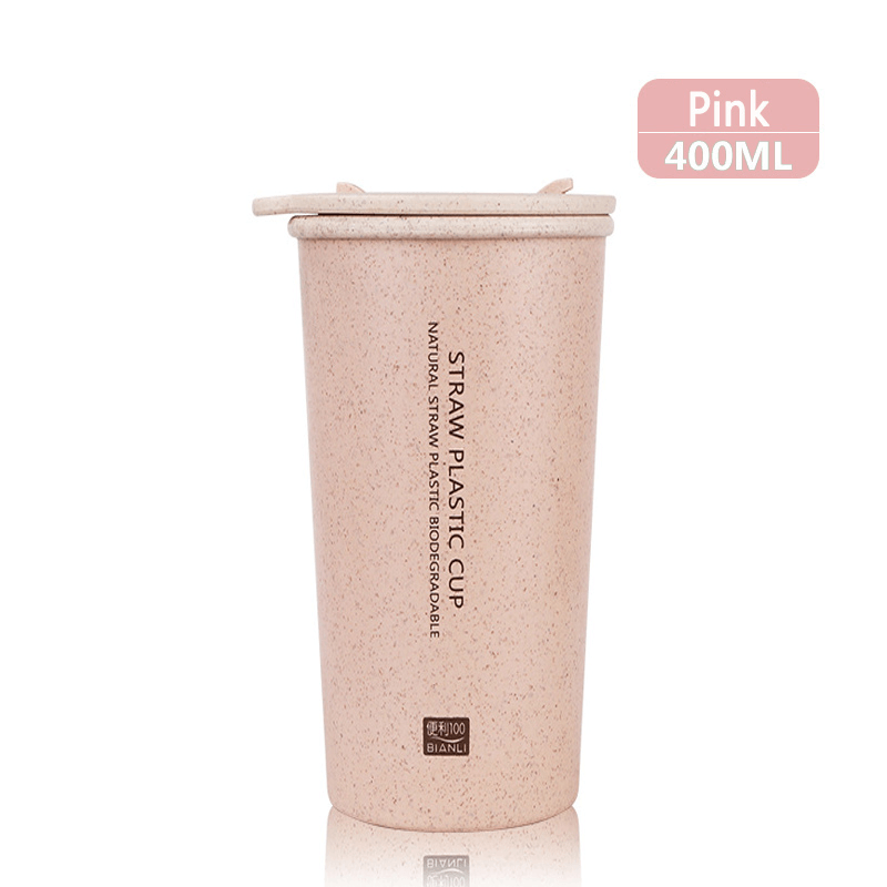 KC-WHE03 300Ml/400Ml Wheat Fiber Double Layer Insulation Mug Student Cup Creative Water Bottle MRSLM