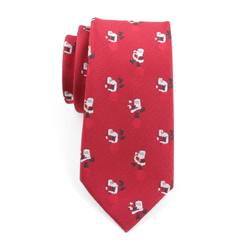 Men'S Christmas Print Polyester Silk Tie dylinoshop