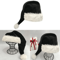 Black Plush Hat Adult Christmas dylinoshop